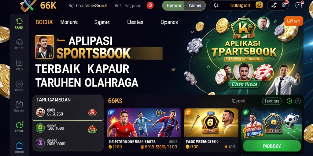 Tampilan utama 66K dengan interface taruhan olahraga yang menarik.
