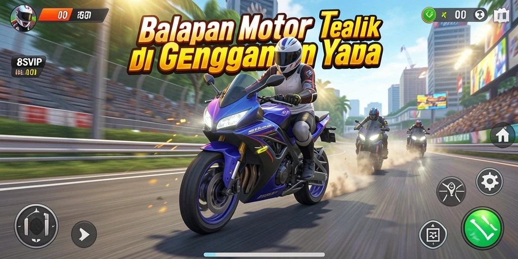 Gameplay balapan motor yang mendebarkan di 8SVIP.