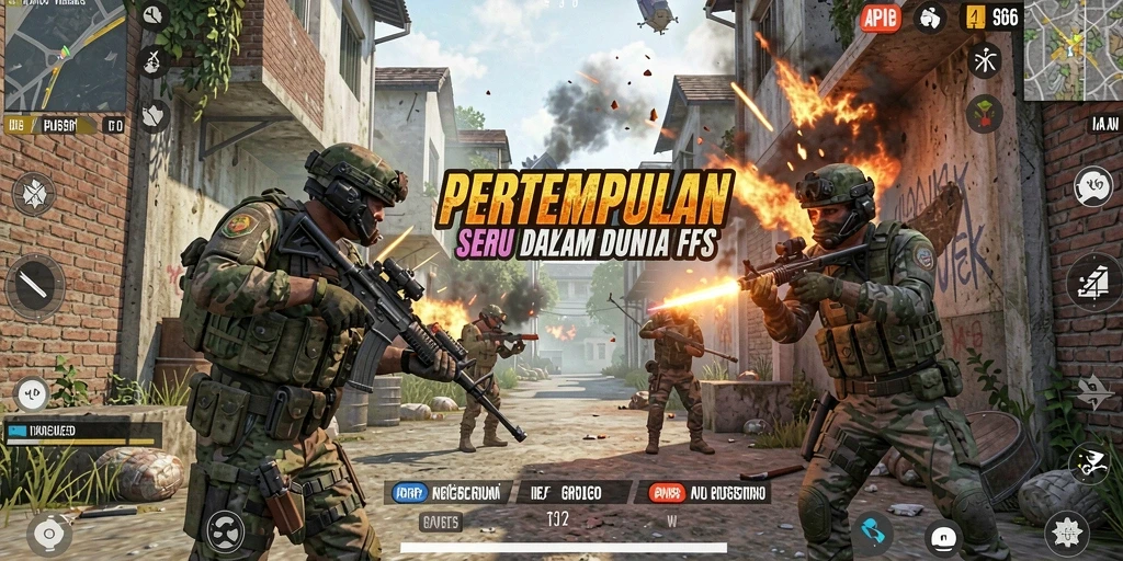 Screenshot utama API36 menunjukkan aksi tembak-menembak yang intens dan mendebarkan.