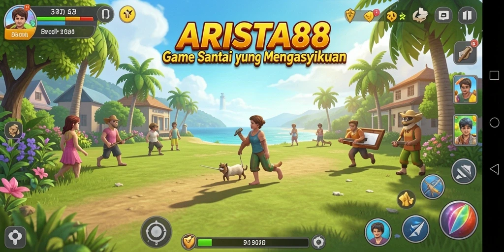 Tampilan menarik dari gameplay ARISTA88 yang penuh warna.