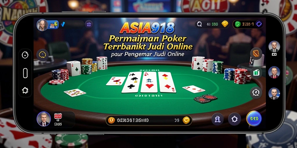 Screenshot gameplay ASIA918 yang menampilkan aksi poker yang seru.