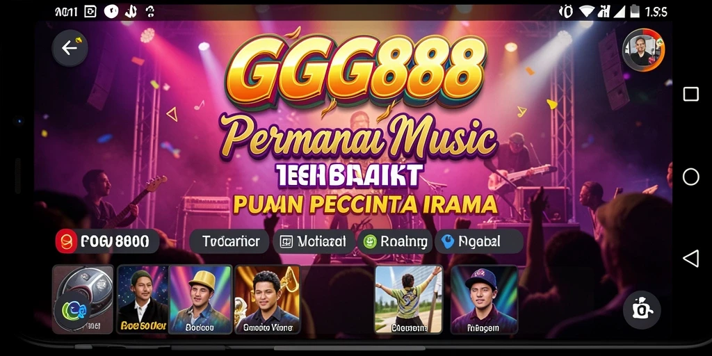 Tampilan gameplay menarik GGG888 dengan irama musik yang menyenangkan.
