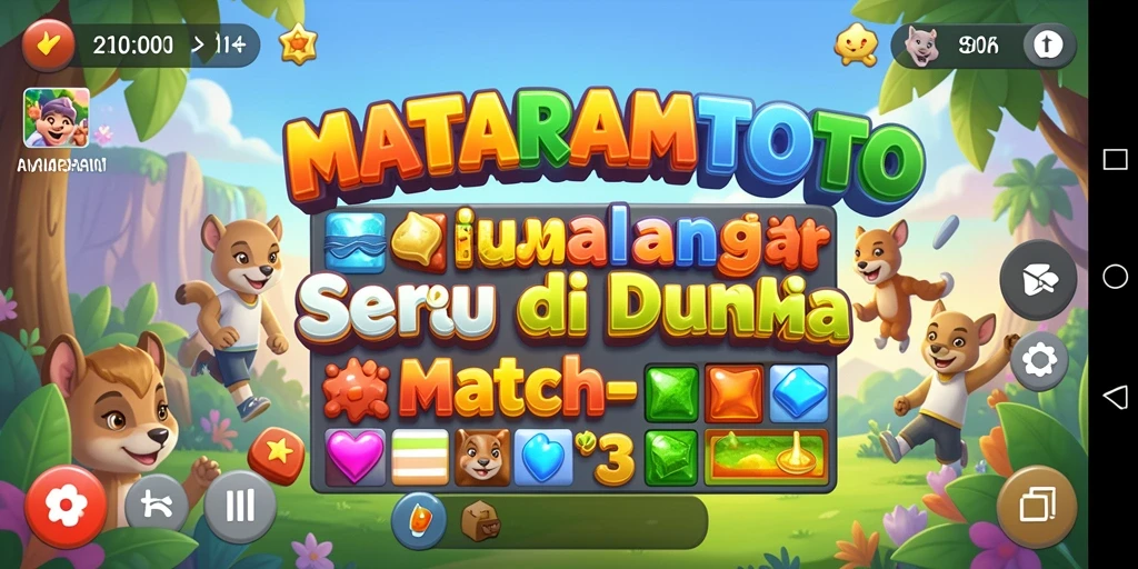 Tampilan permainan <strong>MATARAMTOTO</strong> yang cerah dan menarik dalam mode Match-3.