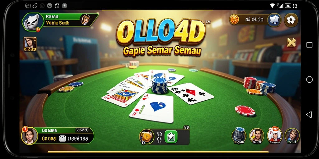 Tampilan screenshot OLLO4D yang menunjukkan gameplay Gaple yang seru.