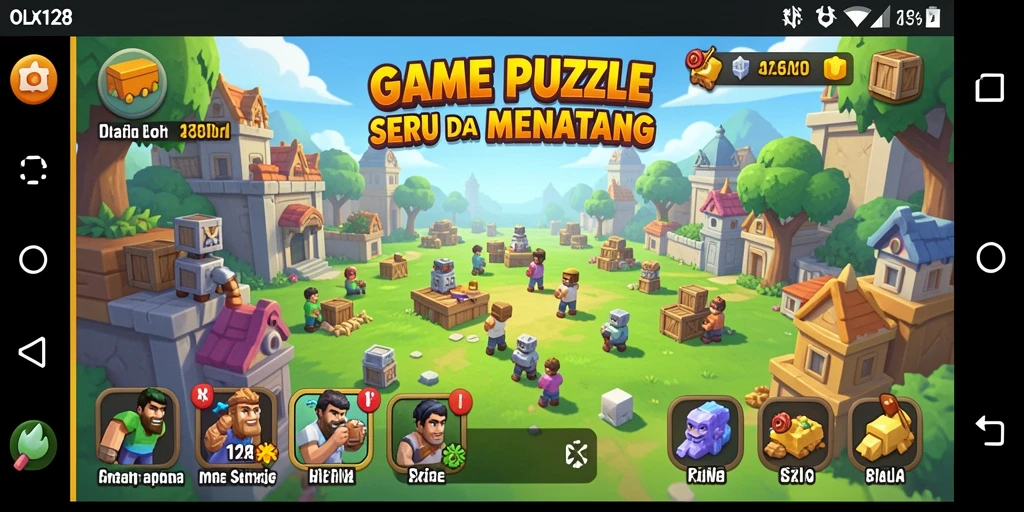 Screenshot OLX128 menampilkan gameplay puzzle yang seru dan menantang.