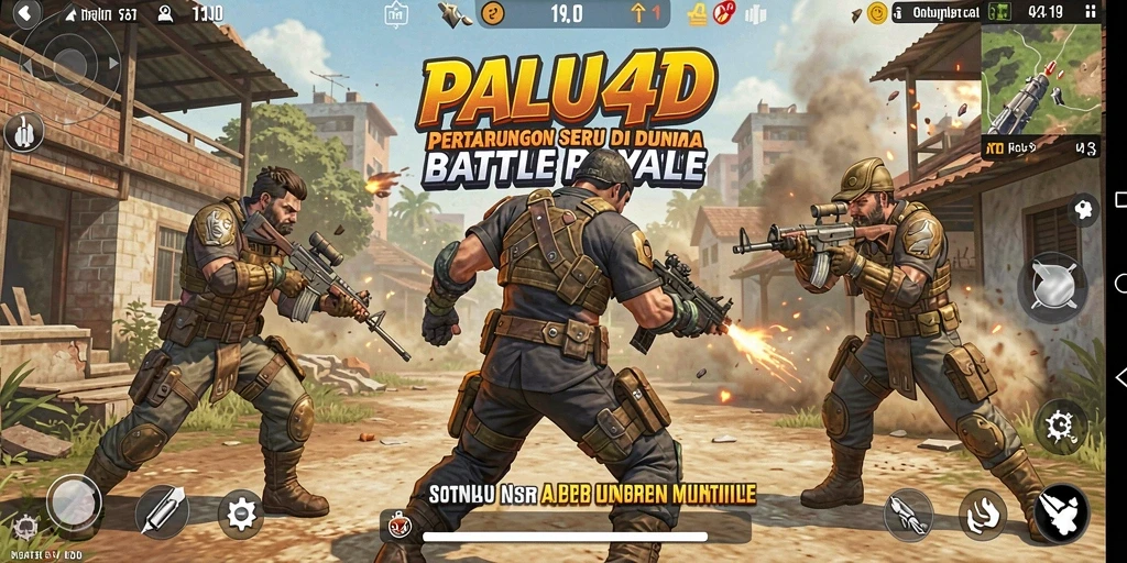 Tampilan seru gameplay PALU4D saat bertarung di arena Battle Royale.