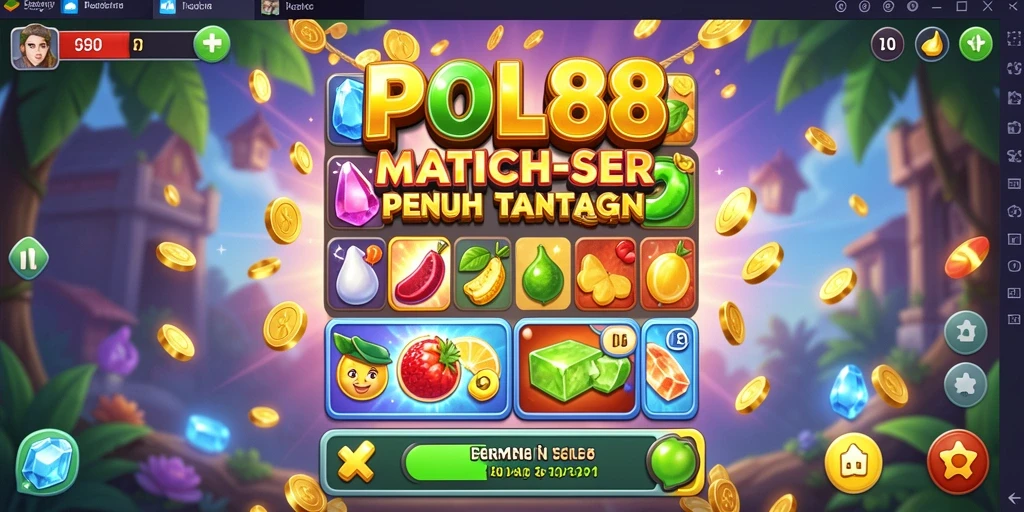 Tampilan gameplay POL88 menampilkan pencocokan item yang seru.
