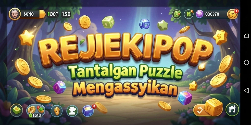 Tampilan gameplay seru dari REJEKIPOP dengan berbagai teka-teki menantang.