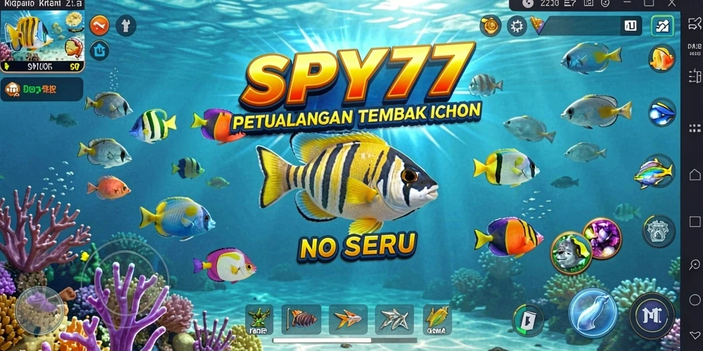 Tampilan gameplay SPY77 yang menampilkan aksi seru Tembak Ikan.