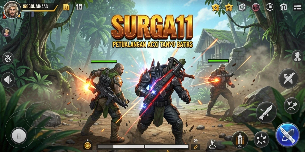 Tampilan gameplay SURGA11 yang mendebarkan dan penuh aksi.