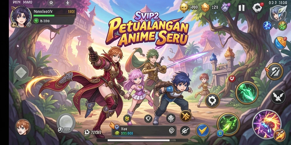 Tangkapan layar dari gameplay seru di SVIP2 dengan karakter anime.