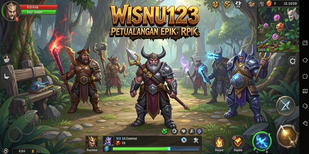 Tampilan gameplay yang menarik dalam <strong>WISNU123</strong> dengan karakter dan monster.